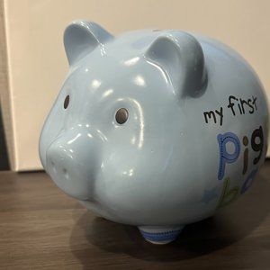 "My First Piggy Bank" in a Beautiful Baby Blue